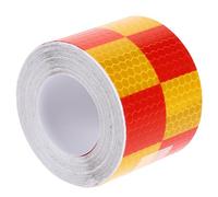 WOONEKY Reflective Warning Tape Pvc Material with Obvious Warning Effect Red and Yellow and Long Servicing Life, for Safety Marking for Vehicles and Road Signs in Hotels and Banks