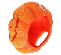 WOONEKY Reptile Hideout Cave Pumpkin Shaped Resin Shelter for Tortoises and Aquatic Pets Habitat Decor for Reptile Tanks and Aquariums Easy to Clean and Maintain