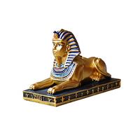WOONEKY Resin Egyptian Statue Black Golden Egyptian Figurine Vintage Desktop Ornament for Home Office Restaurant Bar Photo Prop