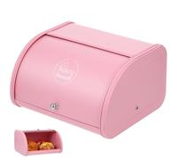 WOONEKY Retro Metal Bread Box with Roll Top Iron Kitchen Storage Bin with Ventilated Door for Fresh Bakery Items 12.01 X 10.24 X 6.89 Inch