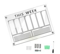 WOONEKY Reusable Acrylic Hanging Message Board with Dry Erase Marker and Push Pins Clear Writing Memo Sign for Office Home Weekly Planning and Business Use