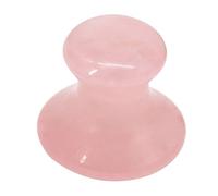 WOONEKY Rose Quartz Facial Massage Tool Mushroom Shape Gua Sha Stone for Skin Tone Enhancement and Muscle Relaxation, Portable Powder Crystal Massage Tool for Home the Go Use