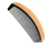 WOONEKY Sandalwood and Horn Hair Comb Anti-static Massage Comb for Women Hairdressing Accessories Natural Teeth Scalp Stimulating Detangling Tool with Comfortable Grip