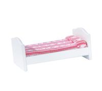 WOONEKY Scale Miniature Bed Model for Dollhouse Decorative House Furniture with Smooth Density Board Red and White Striped Mini Bedroom Accessory for Collectors and Mini Furniture