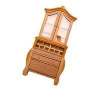 WOONEKY Scale Miniature Wooden Bookshelf for Doll House Furniture Compact Dollhouse Storage Cabinet in Color for Bedroom Living Room Kitchen Decor