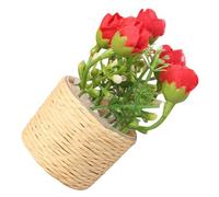 WOONEKY Scale Vivid Mini Bonsai Decoration Compact Indoor Artificial Plant for Mini House Garden Scene