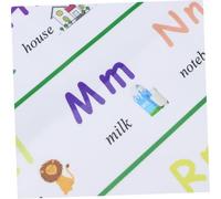 WOONEKY Self-adhesive Educational Alphabet Poster for Cartoon Animals Early Learning Wall Chart for Nursery Preschool Home Decor