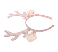 WOONEKY Sequin Deer Antler Headband Cute Bow Glitter Animal Ears Hair Hoop for Holiday Party Weddings Birthdays