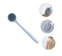 WOONEKY Silicone Body Scrub Brush with Long Handle for Shower Gentle Exfoliating Back Scrubber for Hard to Reach Areas Bathing Accessory for Men and Women Easy Grip and Hanging Design