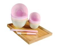 WOONEKY Silicone Bowl Set 8x5cm Odorless Anti-drop Prep Measuring Bowl for Home Use Green Small