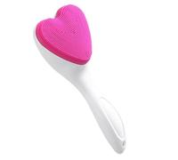WOONEKY Silicone Face Washing Brush Heart Shaped Manual Face Exfoliator Scrubber for Women Bathing and Cleansing