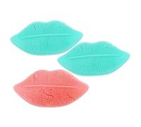 WOONEKY Silicone Lip Brush Exfoliator 3pcs Soft Lip Cleaning Scrubber Tool for Blackhead Removal and Baby Bathing Random Color
