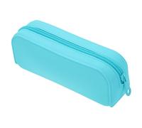 WOONEKY Silicone Pencil Case Large Capacity Blue Student Pen Bag Portable Lightweight Aesthetic Pencil Pouch for School Supplies and College Students