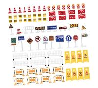WOONEKY Simulated Traffic Barrier Signs with Realistic Colors and Pictures Roadblock for Learn Safety Street Signals Educational Traffic Sign Play for Boys