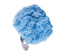WOONEKY Sky Blue Lace Bath Ball Mesh Shower Pouf for Body Cleansing Gentle Exfoliation Lathering with Shower Gel or Soap Bathing Accessory for Home Bathroom 1 Pack