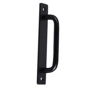 WOONEKY Sliding Barn Door Handle Matte Black Solid Iron Recessed Flush Pull for Doors Heavy Duty Ergonomic Furniture Hardware Suitable for Indoor Cabinets Closets
