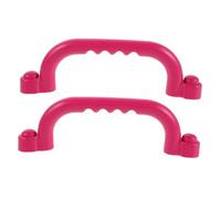 WOONEKY Slip Grab Hand Bars Pink Playground Accessories for Outdoor Playsets Comfortable Ergonomic Climbing Handles with Smooth Easy Clean Surface for Playhouse Swing Set Jungle Gym Safety