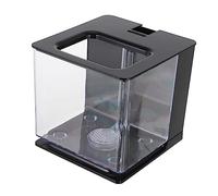 WOONEKY Small Acrylic Fish Tank Automatic Self Cleaning Desktop Aquarium for Betta Breeding High Transparency Multi Purpose for Fish Shrimp Turtles and Crabs Compact Decorative Container