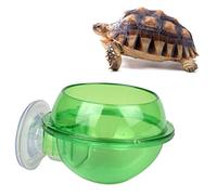 WOONEKY Small Pet Drinking Bowl with Suction Cup Durable Abs Reptile Feeder for Lizards Turtles Compact Water and Food Dish for Small Animals and Turtle Basking Areas
