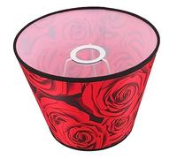 WOONEKY Small Vintage Lamp Shade Cover for Table and Floor Lamps E27 Base Red Linen Fabric Eye-Caring Design Suitable for Bedroom and Living Room
