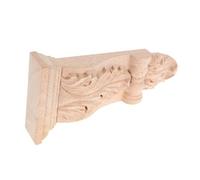 WOONEKY Solid Wood Stigma Carved Corbel Wooden European Carving Corbels for Corner Rustic Decor for Living Kitchen Decorative Wall Bracket