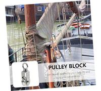 WOONEKY Stainless Steel Single Pulley Lifting Rope Pulley with U-type Fixed Groove Wear-resistant Load-bearing Steel Wheel for Wire Rope Industrial Use