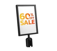 WOONEKY Stanchion Sign Holder with Retractable Barrier Belt Post Portrait Frame for Queue Management Airport Events and Crowd Control