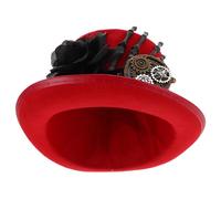 WOONEKY Steampunk Top Hat with Skull Hand and Rose Design Unisex Gothic Victorian Style Costume Accessory with Goggles for Halloween Cosplay Party and Outdoor Events
