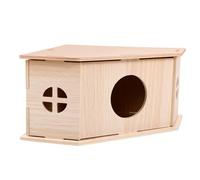 WOONEKY Sturdy Wooden Hamster House Design Guinea Pig Hideout Rat Hideout Boredom Breaker Rat Toy Guinea Pig Toy