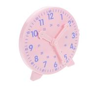 WOONEKY Teaching Clock Model for Engaging Management Tool with Linked Hands Movement for Homeschool Classroom Use Develops Sense Pink Design