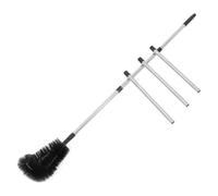 WOONEKY Telescoping Gutter Cleaning Brush with Long Stainless Steel Pole for Efficient Roof and Downspout Cleaning, Safety First Design for Comprehensive Gutter Maintenance the Ground