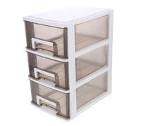 WOONEKY Three Layer Transparent Plastic Drawer Storage Box Portable Multifunctional Organizer for Office Study and Living Room for Sorting Sundries and Desktop Items