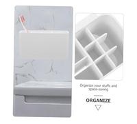 WOONEKY Toothbrush Holder Bathroom Organizer Storage Box with Removable Design for Electric Toothbrushes and Cosmetics Space-saving Multi-use Container for Vanity and Kitchen