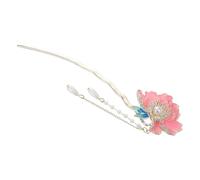 WOONEKY Traditional Chinese Hairpin U Shaped Enamel Peony Hair Fork for Women Firm Hold Vintage Style Hair Clip Elegant Ancient Hanfu Accessory for Secure Updos and Buns