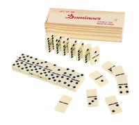 WOONEKY Traditional Dominoes Set with Case Portable Melamine Blocks for Family Travel Night Play Creative Puzzle and Maze Building Game for All Ages