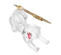 WOONEKY Transparent Cat Hair Keychain Capsule Lightweight Cat-shaped Pet Fur Storage Box for Memorial Keepsake Visible Organizer for Quick Access Portable Keyring Charm for Pet Owners