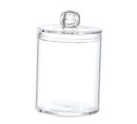 WOONEKY Transparent Cotton Ball Storage Jar with Airtight Lid Compact Organizer for Bathroom Accessories Dustproof Cotton Swab and Tampon Holder Space Saving Cosmetic Container