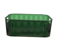 WOONEKY Transparent Green Cosmetic Storage Basket with Built Handles Portable Organizer Bin for Makeup Bathroom Bedroom Office and Shelf Multipurpose Storage Container for Easy Access and