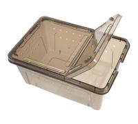 WOONEKY Turtle Breeding Tank with Basking Platform Medium Black Plastic Turtle Raising Box Amphibious Aquarium Habitat Suitable for Tortoise