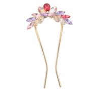 WOONEKY U Shaped Rhinestone Hair Pin for Women Elegant Wedding Hair with Secure Hold for Brides Multi Functional Chignon Stick Rainbow Colors