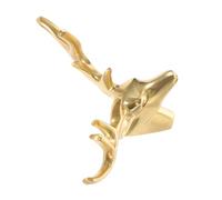 WOONEKY Vintage Brass Deer Head Cabinet Handle, Solid Brass Furniture Drawer Pull, 83X56X30Mm Copper-Colored Knob for Wardrobe and Cupboard Home Decoration
