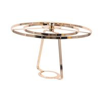 WOONEKY Vintage Crystal Lamp Shade Harp Holder, Double-Layer Metal Frame with Gold American Style Support and 20cm Silver Electroplated Structure, DIY Lighting Repair Accessory for Table