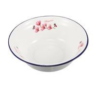 WOONEKY Vintage Enamel Wash Basin Enamel Bowl for Face Wash Nail Soak Small Utility Bowl Kitchen Accessory 20cm Diameter