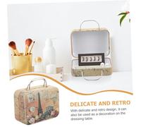 WOONEKY Vintage Mini Trinkets Box Small Eyelash Container Portable Jewelry Storage Case Retro Cosmetic Packing Box for Travel and Daily Use