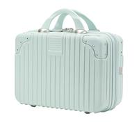 WOONEKY Vintage Mint Green Makeup Case Large Capacity Cosmetic Organizer Suitcase for Travel and Home Storage Lightweight Multi Functional Makeup Storage Box with Smooth Finish for Office