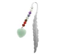 WOONEKY Vintage Plume Shape Crystal Pendant Bookmark Decorative Reading Tool Lightweight Elegant Page Marker for Students Teachers and Book Lovers