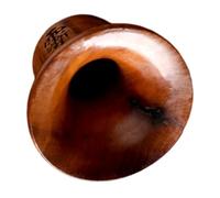 WOONEKY Vintage Rustic Wood Bell Pendant with Handmade Carving, Small Brown Hanging Door Bell for Farmhouse and Christmas Decor, Retro Wooden Wind Chime Ornament for Front Door and Home