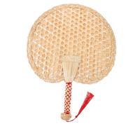 WOONEKY Vintage Style Hand Woven Wheat Straw Cooling Fan Rustic Handheld Fan with Delicate Craftsmanship and Neat Weaving Practical Summer Accessory for Outdoor Party Beach Use