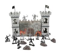WOONEKY Warrior Soldier Model Set for Boys and Girls 55pcs Roman Castle Playset Horse and Chariot Plastic Figures for Historical Sand Table Diorama