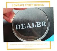 WOONEKY Wear-resistant Crystal Poker Dealer Button Large Transparent Professional Card Dealer Accessory for Hold Tournaments and Home Game Use